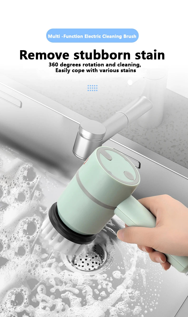Brosse de Nettoyage Électrique Rechargeable USB pour Cuisine et Salle de Bain