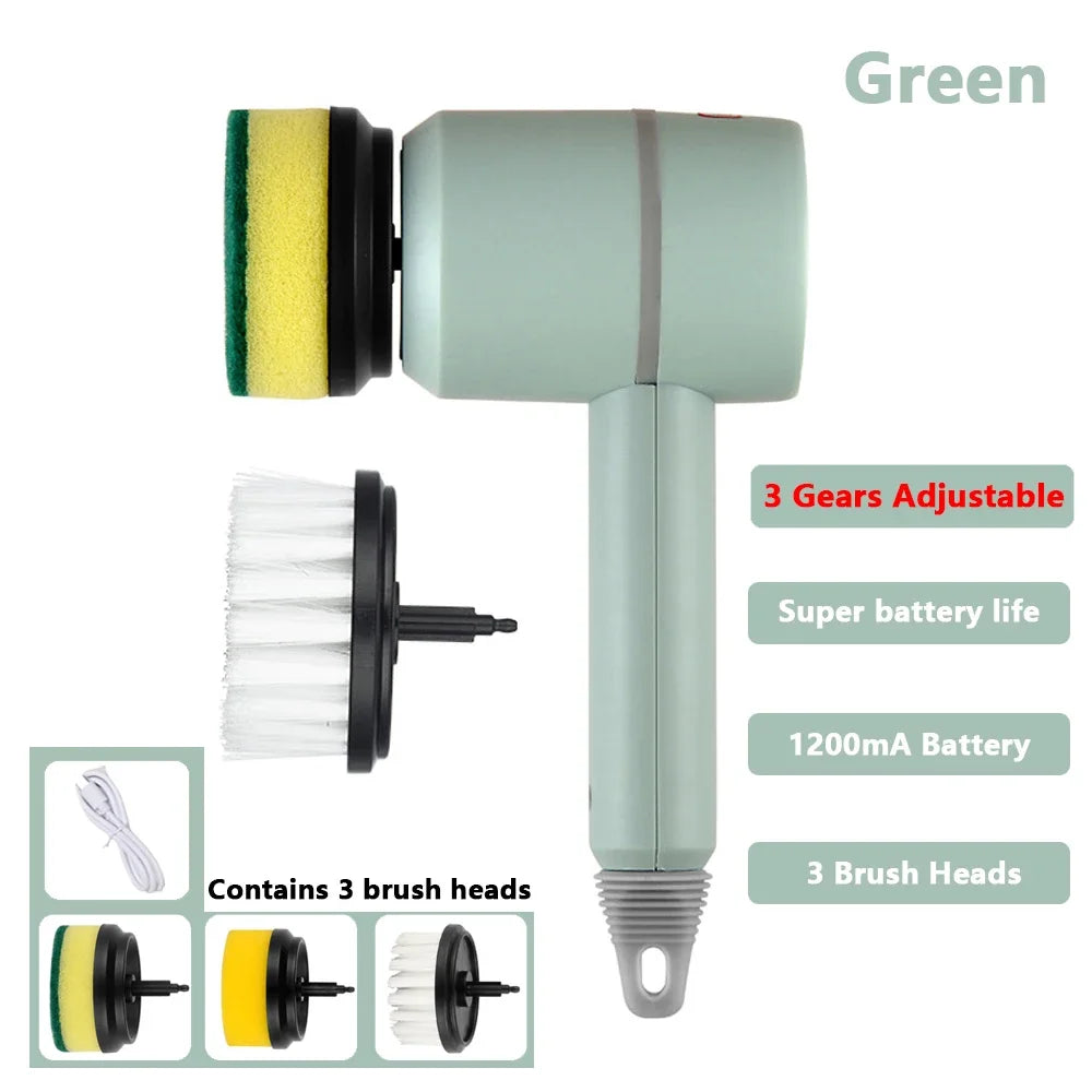 Brosse de Nettoyage Électrique Rechargeable USB pour Cuisine et Salle de Bain